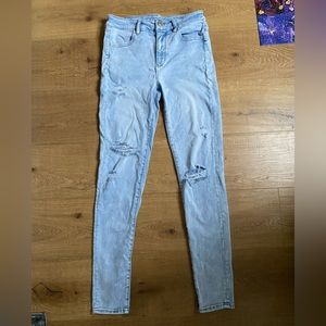 American Eagle Light Ripped Skinny Jeans
